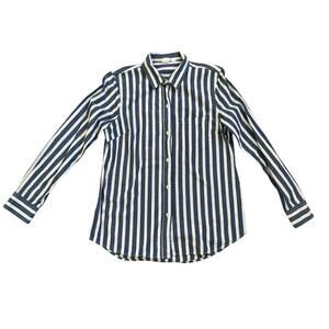 GAP Women's Bold Blue Striped Button Down Oxford FB Shirt Size XS